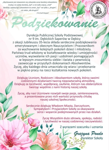 Podziękowanie...